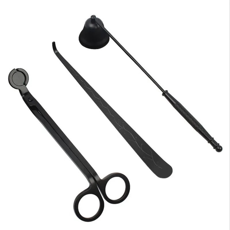 1/3PCS Candle Wick Trimmer Scissors Extinguisher Hooks Candle Accessories Set Home Care Candle Tool Stainless Steel Portable
