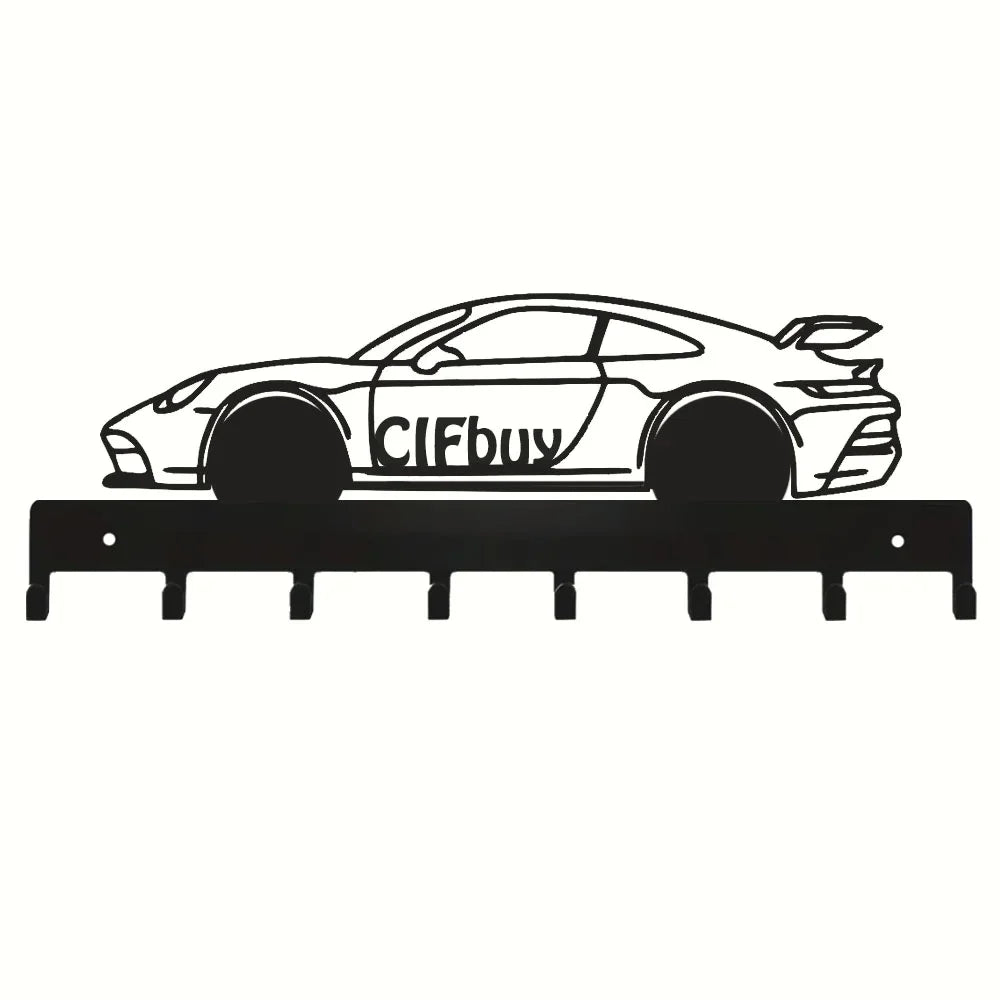 1pc Enhance Your Home's Aesthetic Metal Key Holder Wall Mount with Racing Car Art Modeling