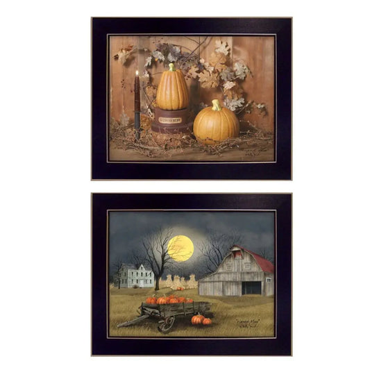 "Pumpkin Harvest Vignette Wall Art by Billy Jacobs - Ready to Hang Framed Poster"