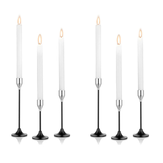 3Pcs/set  Candle Holders Black and Silver Candlestick Holder Wedding Centerpieces for Tables Home Decor Wedding Decoration
