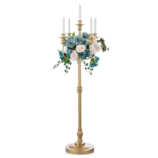 48.7-inch antique floor candle holder centerpiece, wedding party decoration, living room decoration, golden Halloween Christmas