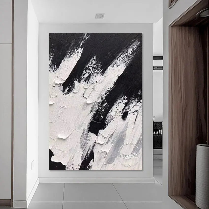 Thick Abstract Oil Painting Set, Palette Knife, Large Wall Panel Set, Handmade Wall Art Hangings, Hotel Decoration